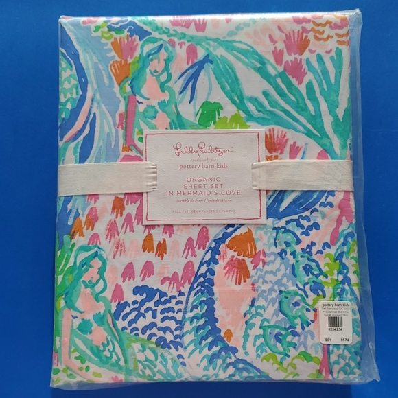 Lilly Pulitzer Pottery Barn Mermaid's Cove Full Sheet Set AND 1 MATCHING SHAM!! - Picture 4 of 15